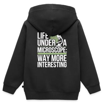 Passionné de microscope Technicien de laboratoire Science - Sweat Premium à capuche zippé enfant bio - noir - Dos - AI Model Kid Male (0cm)