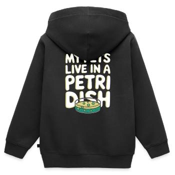 Passionné de microscope Technicien de laboratoire Science - Sweat Premium à capuche zippé enfant bio - noir - Dos - AI Model Kid Male (0cm)
