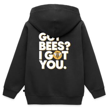 Spécialiste de l’élimination des abeilles Sauvetage en essaim vivant - Sweat Premium à capuche zippé enfant bio - noir - Dos - AI Model Kid Male (0cm)