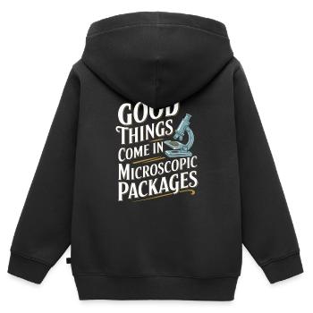 Passionné de microscope Technicien de laboratoire Science - Sweat Premium à capuche zippé enfant bio - noir - Dos - AI Model Kid Male (0cm)