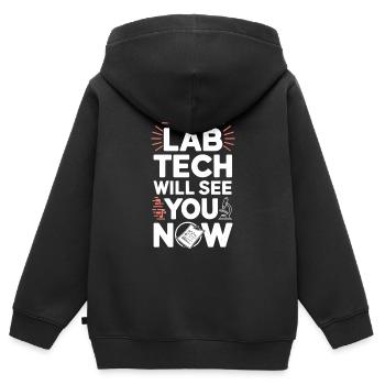 Passionné de microscope Technicien de laboratoire Science - Sweat Premium à capuche zippé enfant bio - noir - Dos - AI Model Kid Male (0cm)