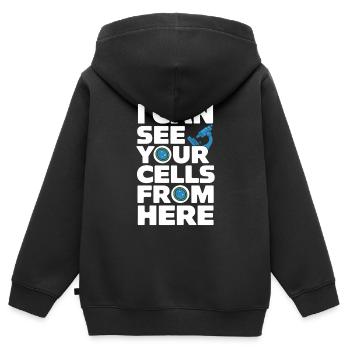 Passionné de microscope Technicien de laboratoire Science - Sweat Premium à capuche zippé enfant bio - noir - Dos - AI Model Kid Male (0cm)