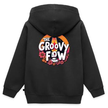 Lava Lamp Retro Aesthetic Psychedelic - Kids Premium Organic Zip-up Hoodie - black - Back - AI Model Kid Male (0cm)