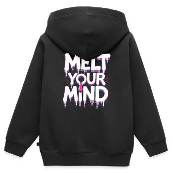 Lava Lamp Retro Aesthetic Psychedelic - Kids Premium Organic Zip-up Hoodie - black - Back - AI Model Kid Male (0cm)