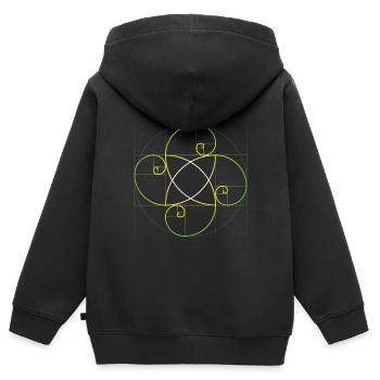 Design géométrique pour les amateurs de balises Pi - Sweat Premium à capuche zippé enfant bio - noir - Dos - AI Model Kid Male (0cm)