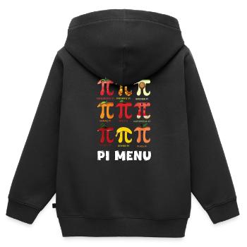 Pi Menu Day : Découvrez la variété fruitée Pi Day - Sweat Premium à capuche zippé enfant bio - noir - Dos - AI Model Kid Male (0cm)