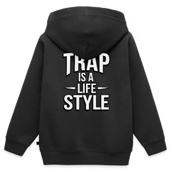 Produzent 808 Bass Hip-hop Beatmaker - Kinder Premium Organic Zip Hoodie - Schwarz - Hinten - AI Model Kid Male (0cm)