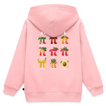 Pi Menu Fruits Amis Pi Day Fun - Sweat Premium à capuche zippé enfant bio - rose - Dos - AI Model Kid Female (0cm)