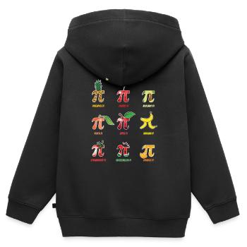 Variété de menus Pi pour les célébrations de la Journée Pi - Sweat Premium à capuche zippé enfant bio - noir - Dos - AI Model Kid Male (0cm)