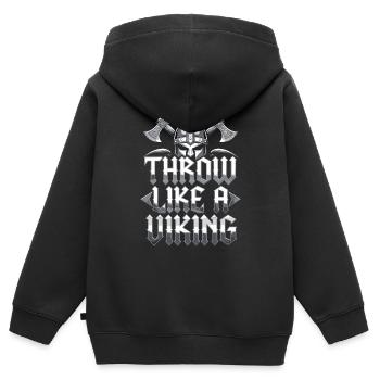 Axe Throwing Target Practice Lumberjack Sport - Kinder Premium Organic Zip Hoodie - Schwarz - Hinten - AI Model Kid Male (0cm)
