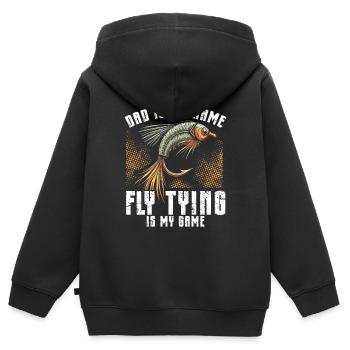 Fly Tying Fly Tying Fly Fishing Fly Fishing - Kids Premium Organic Zip-up Hoodie - black - Back - AI Model Kid Male (0cm)