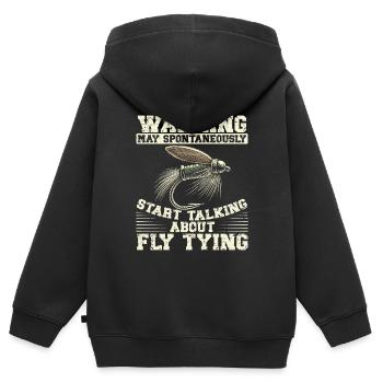 Fly Tying Fly Tying Fly Fishing Fly Fishing - Kids Premium Organic Zip-up Hoodie - black - Back - AI Model Kid Male (0cm)
