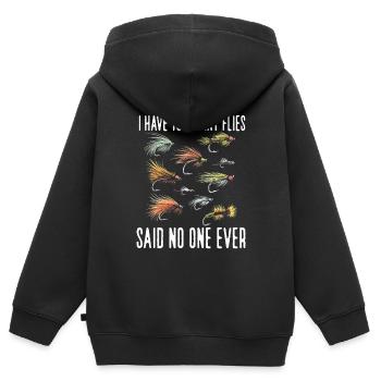 Fly Tying Fly Tying Fly Fishing Fly Fishing - Kids Premium Organic Zip-up Hoodie - black - Back - AI Model Kid Male (0cm)