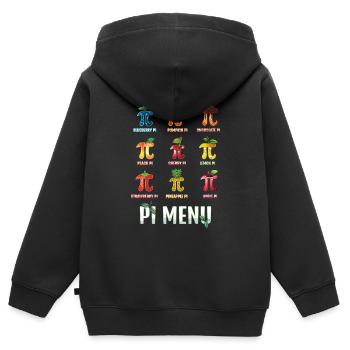 Delicious Pi Menu for Pi Day Lovers - Kids Premium Organic Zip-up Hoodie - black - Back - AI Model Kid Male (0cm)
