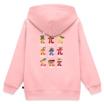 Pi Menu Fruité Pi Day Variété - Sweat Premium à capuche zippé enfant bio - rose - Dos - AI Model Kid Female (0cm)