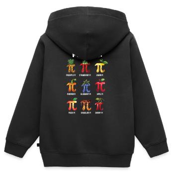 Pi Menu Fruité Pi Day Variété - Sweat Premium à capuche zippé enfant bio - noir - Dos - AI Model Kid Male (0cm)