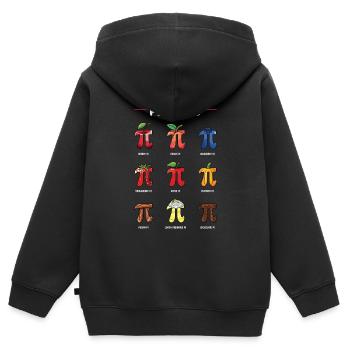 Pi Menu Fruits et Gâteaux Pi Day Fun - Sweat Premium à capuche zippé enfant bio - noir - Dos - AI Model Kid Male (0cm)