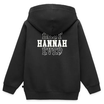 Beste Hannah aller Zeiten Personalisierter Name Hannah - Kinder Premium Organic Zip Hoodie - Schwarz - Hinten - AI Model Kid Male (0cm)