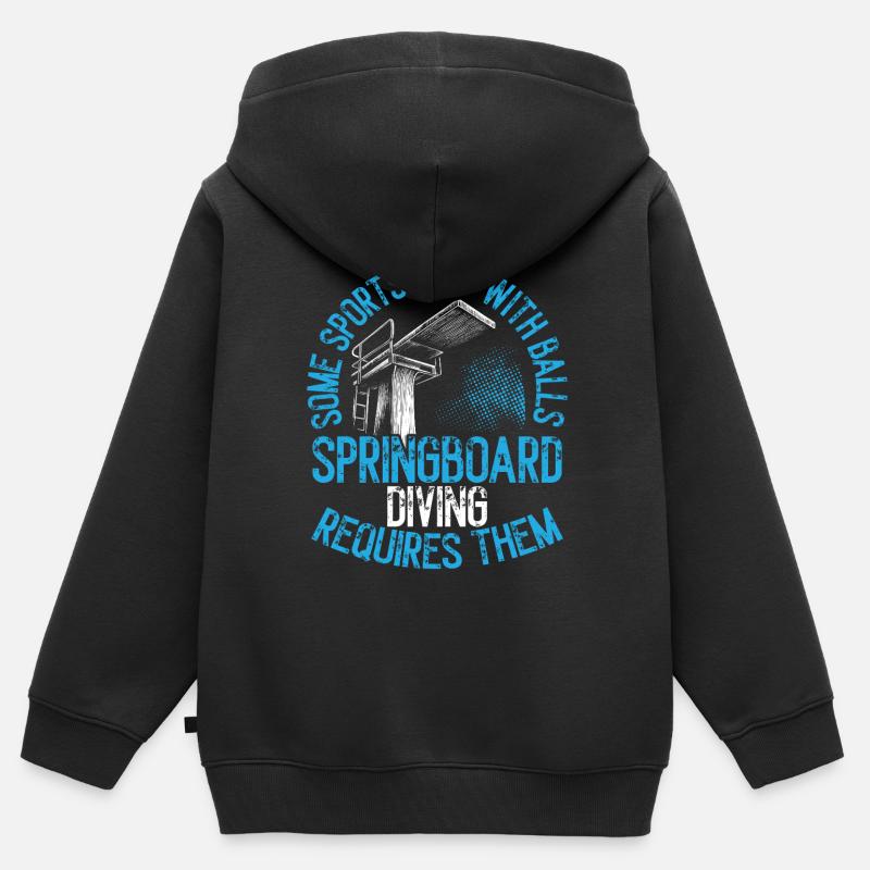 Tremplin Plongée Plongée Plongeurs - Sweat Premium à capuche zippé enfant bio - noir