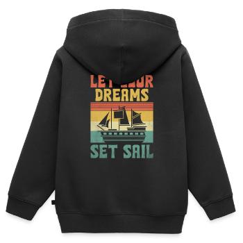 Lassen Sie Ihre Träume in See stechen Paddelboot - Kinder Premium Organic Zip Hoodie - Schwarz - Hinten - AI Model Kid Male (0cm)