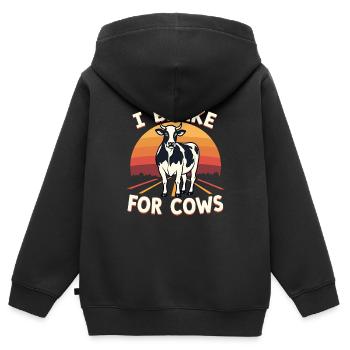Bovins Éleveur Éleveur Éleveur Éleveur Mode de vie - Sweat Premium à capuche zippé enfant bio - noir - Dos - AI Model Kid Male (0cm)
