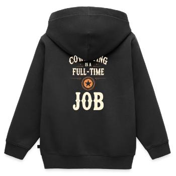 Bovins Éleveur Éleveur Éleveur Éleveur Mode de vie - Sweat Premium à capuche zippé enfant bio - noir - Dos - AI Model Kid Male (0cm)