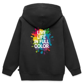Das Holi Festival Of Colors Indian Celebration - Kinder Premium Organic Zip Hoodie - Schwarz - Hinten - AI Model Kid Male (0cm)
