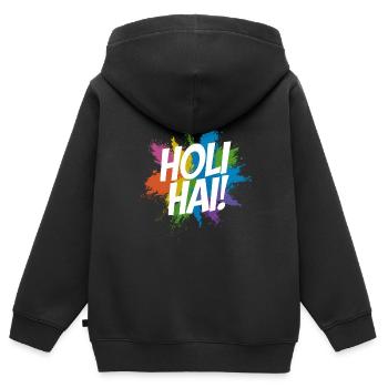 Das Holi Festival Of Colors Indian Celebration - Kinder Premium Organic Zip Hoodie - Schwarz - Hinten - AI Model Kid Male (0cm)