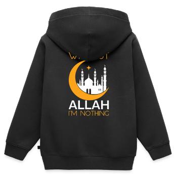 Aïd Moubarak Sans Allah, je ne suis rien - Sweat Premium à capuche zippé enfant bio - noir - Dos - AI Model Kid Male (0cm)