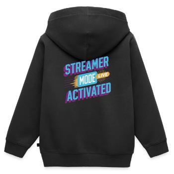Gaming Streamer Live-streaming Gamer Inhalte - Kinder Premium Organic Zip Hoodie - Schwarz - Hinten - AI Model Kid Male (0cm)