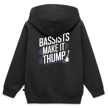 Bass Gitarrist Musiker Gear Funk Rock Jazz - Kinder Premium Organic Zip Hoodie - Schwarz - Hinten - AI Model Kid Male (0cm)