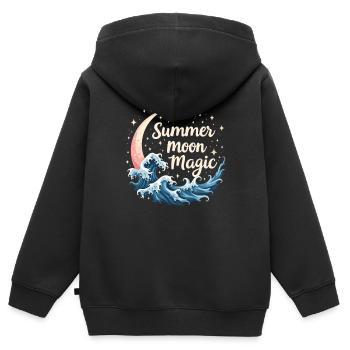 Sommer Hexen Beach Hexe Ästhetische Sonnenmagie - Kinder Premium Organic Zip Hoodie - Schwarz - Hinten - AI Model Kid Male (0cm)
