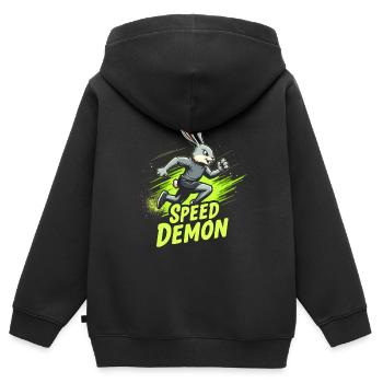 Fitness Bunny Fitness -workout Rabbit Bodybuilding - Kinder Premium Organic Zip Hoodie - Schwarz - Hinten - AI Model Kid Male (0cm)
