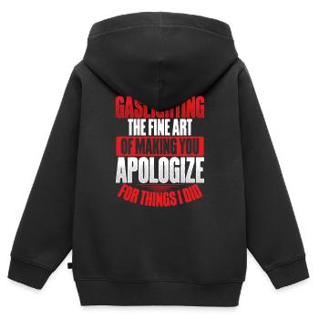 Allume-gaz - Sweat Premium à capuche zippé enfant bio - noir - Dos - AI Model Kid Male (0cm)