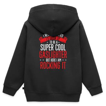 Allume-gaz - Sweat Premium à capuche zippé enfant bio - noir - Dos - AI Model Kid Male (0cm)