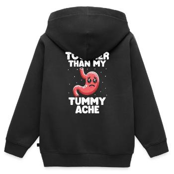 Douleur à l’estomac Survivant Douleur à l’estomac - Sweat Premium à capuche zippé enfant bio - noir - Dos - AI Model Kid Male (0cm)