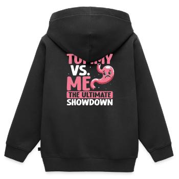 Douleur à l’estomac Survivant Douleur à l’estomac - Sweat Premium à capuche zippé enfant bio - noir - Dos - AI Model Kid Male (0cm)