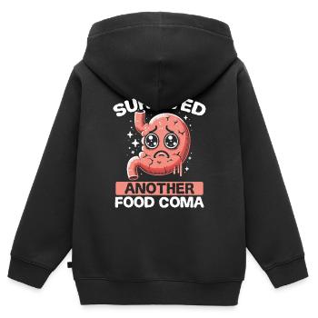 Douleur à l’estomac Survivant Douleur à l’estomac - Sweat Premium à capuche zippé enfant bio - noir - Dos - AI Model Kid Male (0cm)