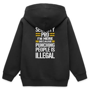 Private Security Professional Bodyguard Vip - Kinder Premium Organic Zip Hoodie - Schwarz - Hinten - AI Model Kid Male (0cm)