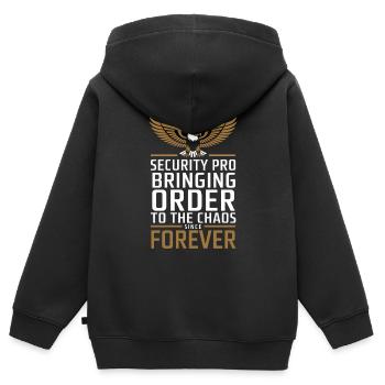 Private Security Professional Bodyguard Vip - Kinder Premium Organic Zip Hoodie - Schwarz - Hinten - AI Model Kid Male (0cm)