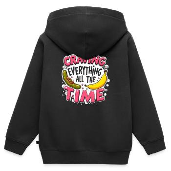 Schwangerschafts Verlangen Lustige - Kinder Premium Organic Zip Hoodie - Schwarz - Hinten - AI Model Kid Male (0cm)