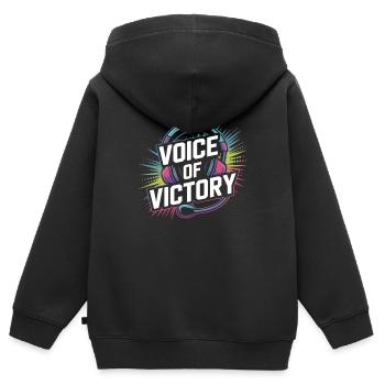 Mädchen In Esports Shoutcaster Gaming -kommentar - Kinder Premium Organic Zip Hoodie - Schwarz - Hinten - AI Model Kid Male (0cm)