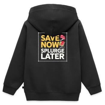 Jetzt sparen Später protzen Couponer Shopper Geld sparen - Kinder Premium Organic Zip Hoodie - Schwarz - Hinten - AI Model Kid Male (0cm)