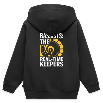 Bass Gitarrist Musiker Gear Funk Rock Jazz - Kinder Premium Organic Zip Hoodie - Schwarz - Hinten - AI Model Kid Male (0cm)