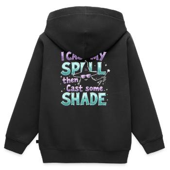 Sommer Hexen Beach Hexe Ästhetische Sonnenmagie - Kinder Premium Organic Zip Hoodie - Schwarz - Hinten - AI Model Kid Male (0cm)