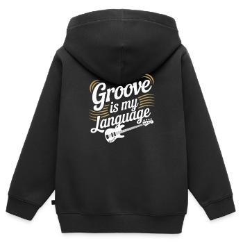 Bass Gitarrist Musiker Gear Funk Rock Jazz - Kinder Premium Organic Zip Hoodie - Schwarz - Hinten - AI Model Kid Male (0cm)