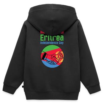 Eritrea Happy May 24th Independence Day - Kinder Premium Organic Zip Hoodie - Schwarz - Hinten - AI Model Kid Male (0cm)