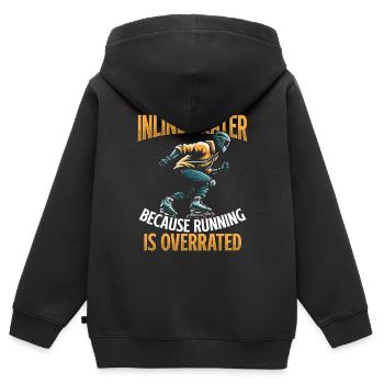 Patinage en ligne Rollerblade Patins à roues alignées - Sweat Premium à capuche zippé enfant bio - noir - Dos - AI Model Kid Male (0cm)