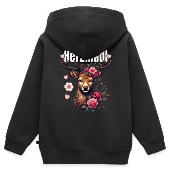 Herzmadl Shirt Damen Trachtenshirt Dirndl T-Shirt - Kinder Premium Organic Zip Hoodie - Schwarz - Hinten - AI Model Kid Male (0cm)
