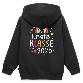 Schulkind 2025 Regenbogen Mädchen Einschulung 2025 - Kinder Premium Organic Zip Hoodie - Schwarz - Hinten - AI Model Kid Male (0cm)